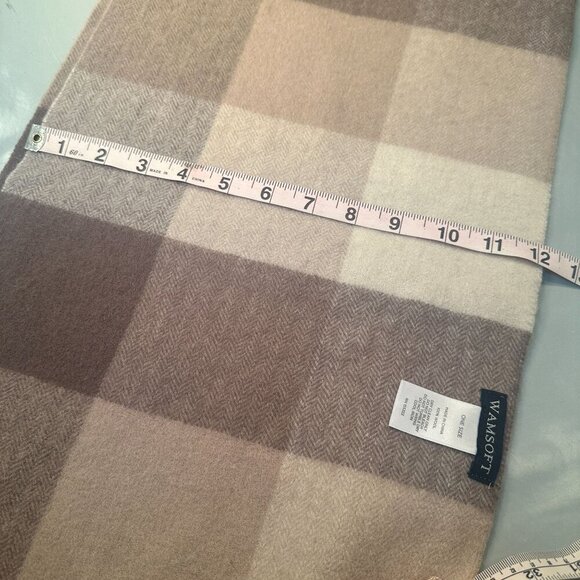 Wamsoft Wool Neck Scarf Fringe Shawl Wrap Plaid - Picture 11 of 12